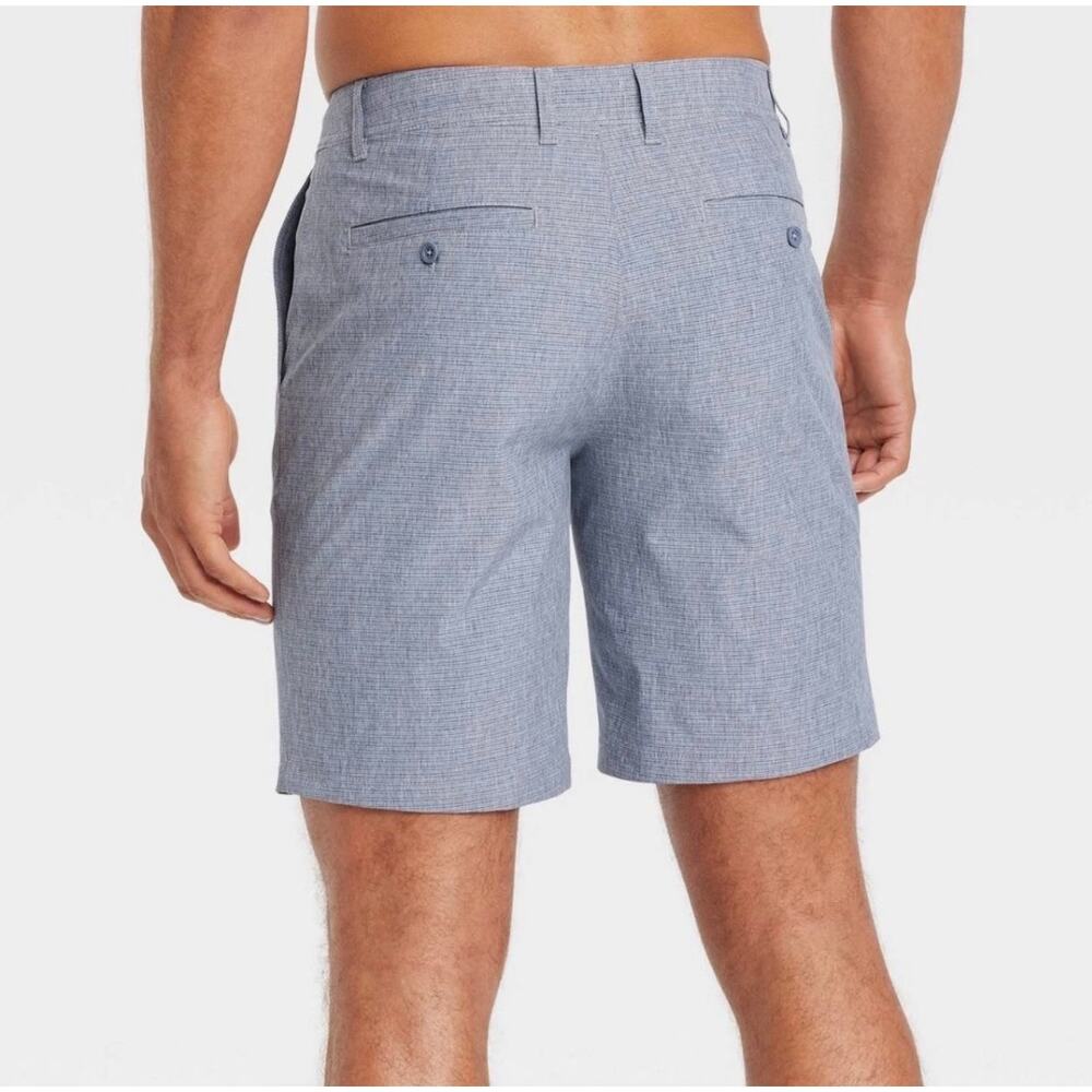 NWT~ Goodfellow Hybrid 9" Everyday Swim Shorts Pocket Brushed Navy - Picture 2 of 6